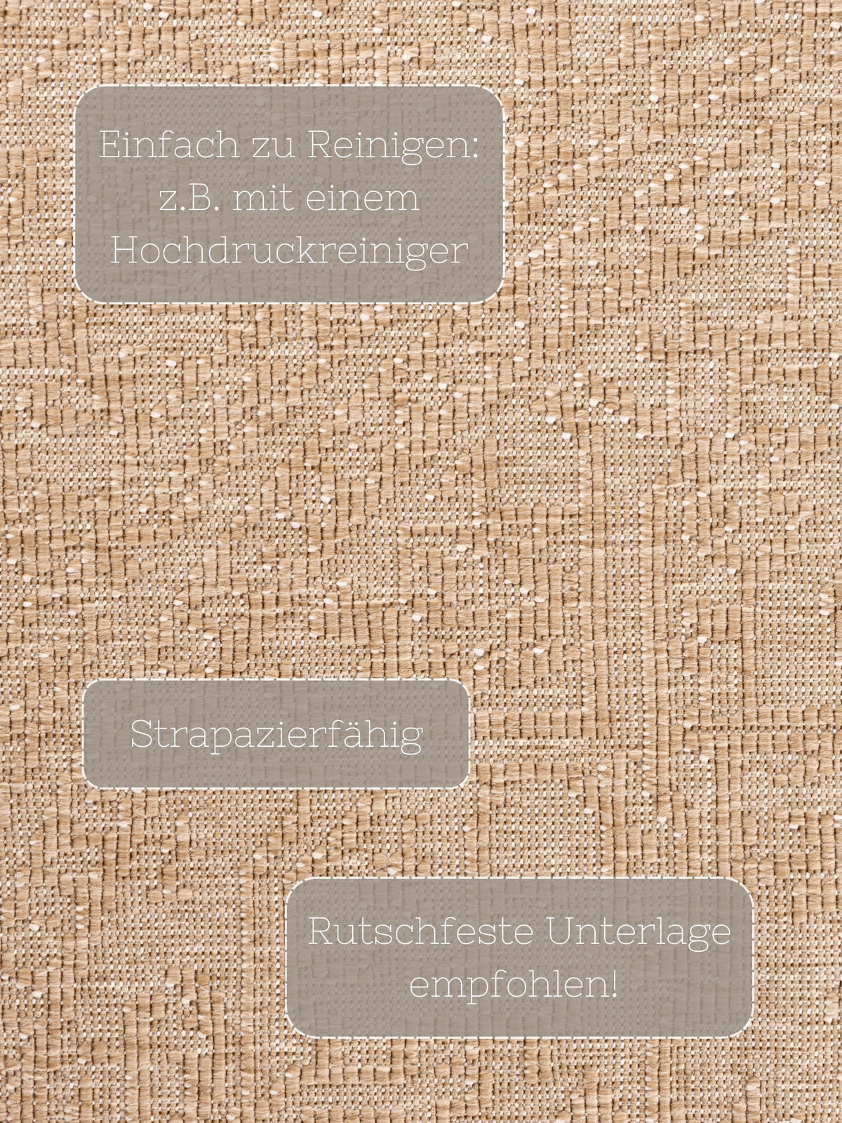 OUTDOORTEPPICH 160 cm Duet Weiß, Sandfarben  - Sandfarben/Weiß, Design, Kunststoff (160cm)