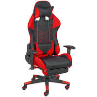 GAMINGSTUHL Rot, Schwarz Metall, Kunststoff, Textil   - Rot/Schwarz, Design, Kunststoff/Textil (67/137/63cm) - Xora