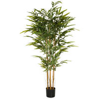 KUNSTPFLANZE Bambus  - Eichefarben/Schwarz, MODERN, Kunststoff/Textil (80/150/80cm) - MID.YOU
