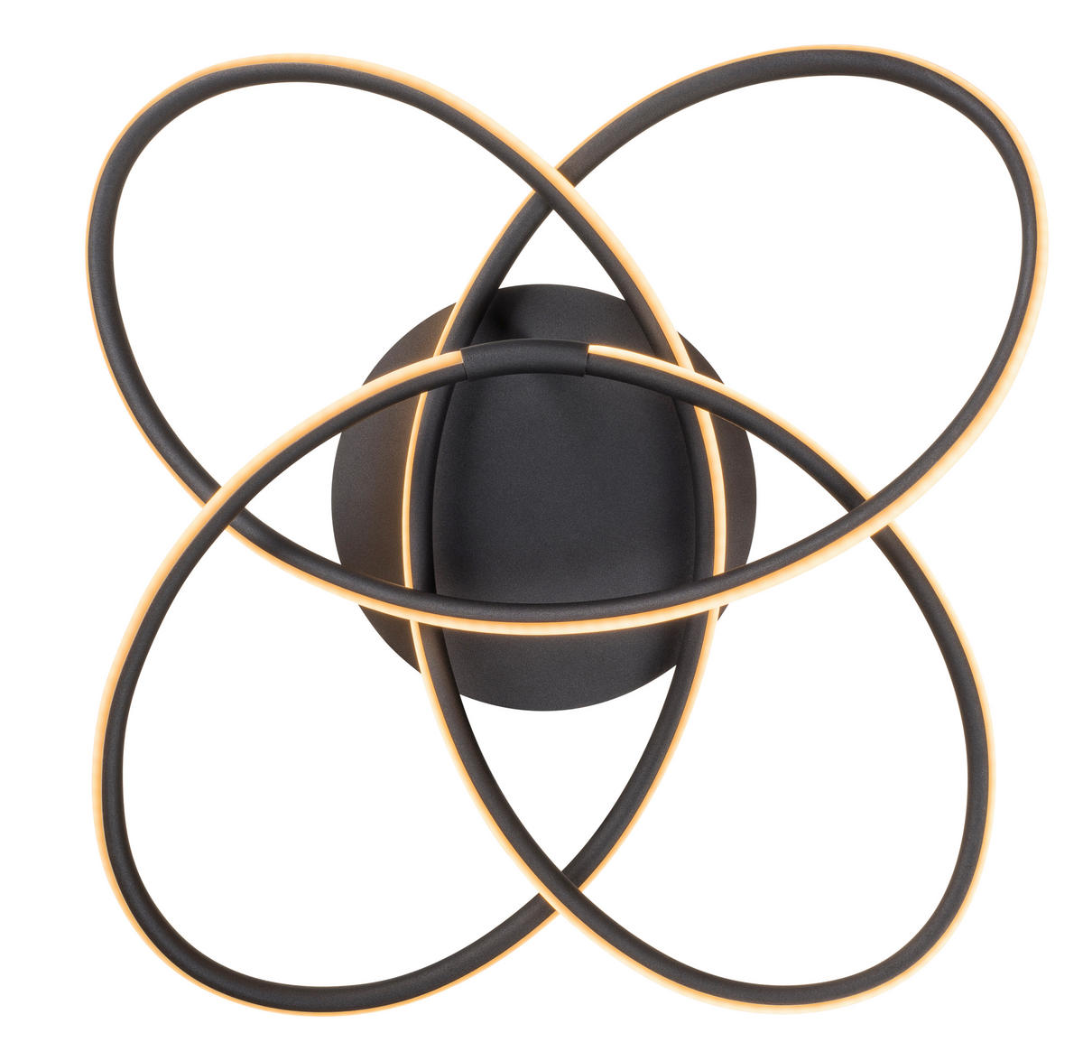 DECKENLEUCHTE 60/12,7 cm  - Opal/Schwarz, Trend, Kunststoff/Metall (60/12,7cm) - Collett's Monde