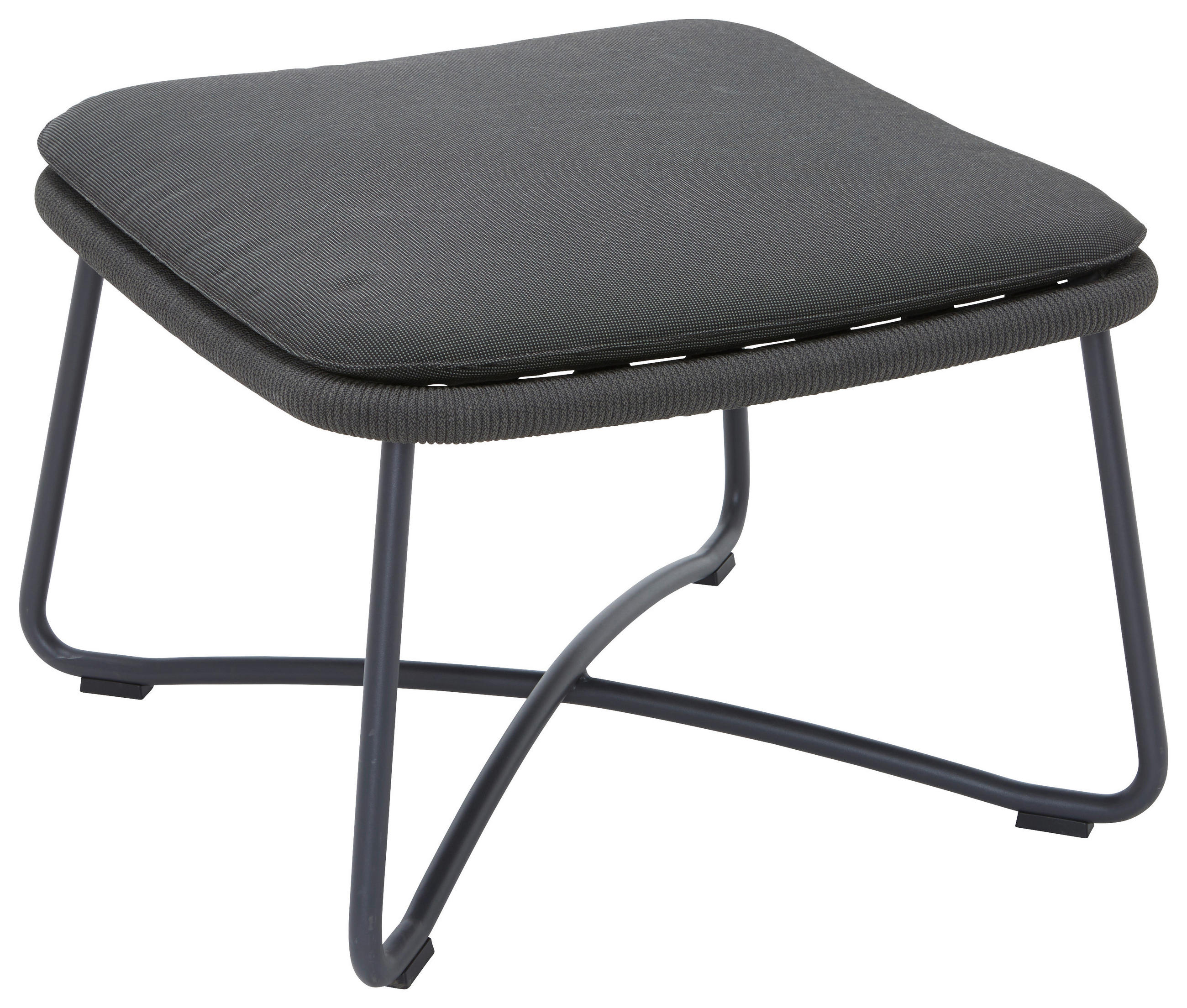 GARTENHOCKER  - Anthrazit/Grau, Design, Textil/Metall (50/38/50cm)