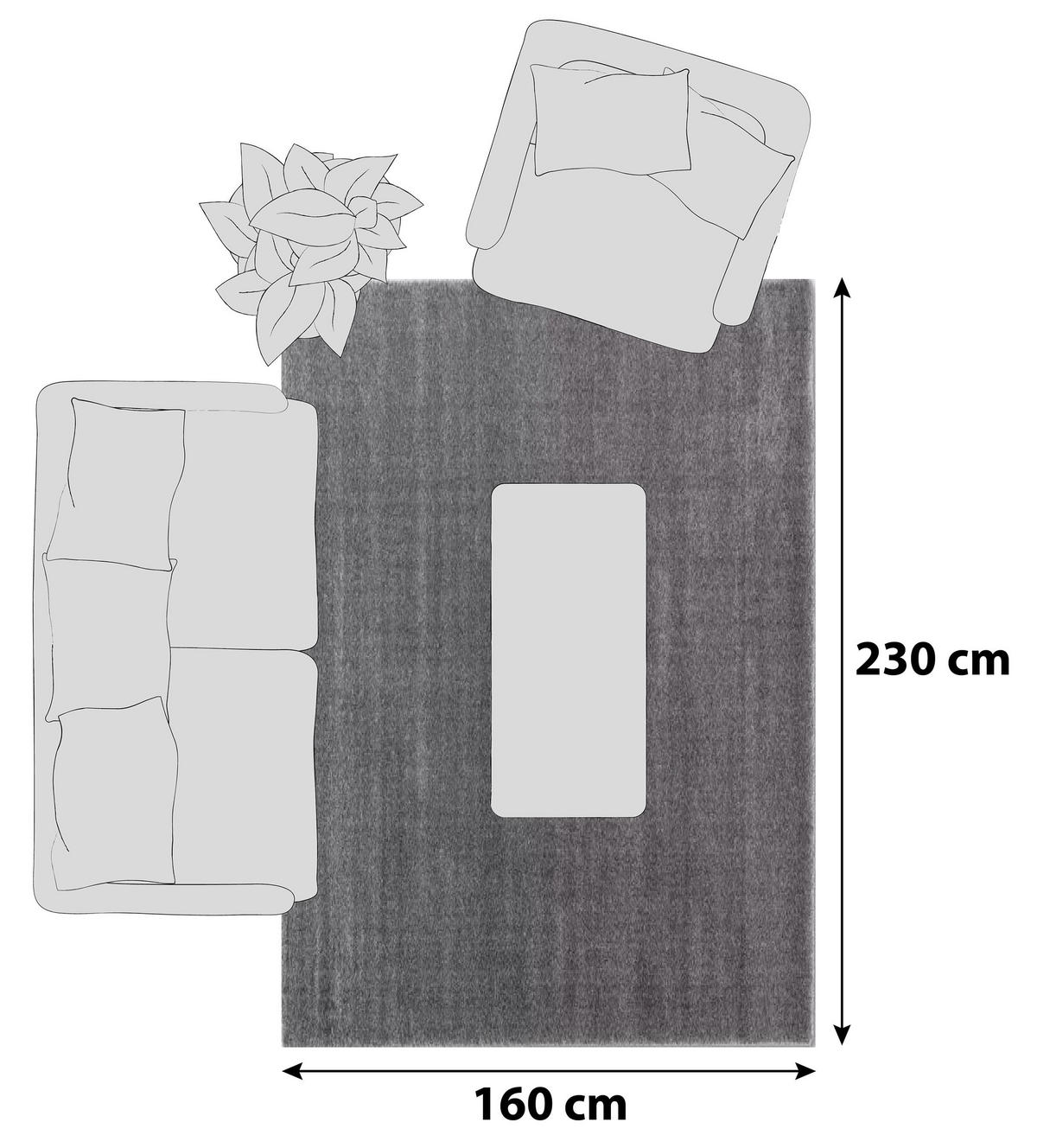 HOCHFLORTEPPICH 160/230 cm Joy Grau  - Grau, KONVENTIONELL, Textil (160/230cm) - Schöner Wohnen