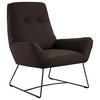 SESSEL in Echtleder Dunkelbraun  - Dunkelbraun/Schwarz, Design, Leder/Metall (82/102/81cm) - Pure Home Lifestyle