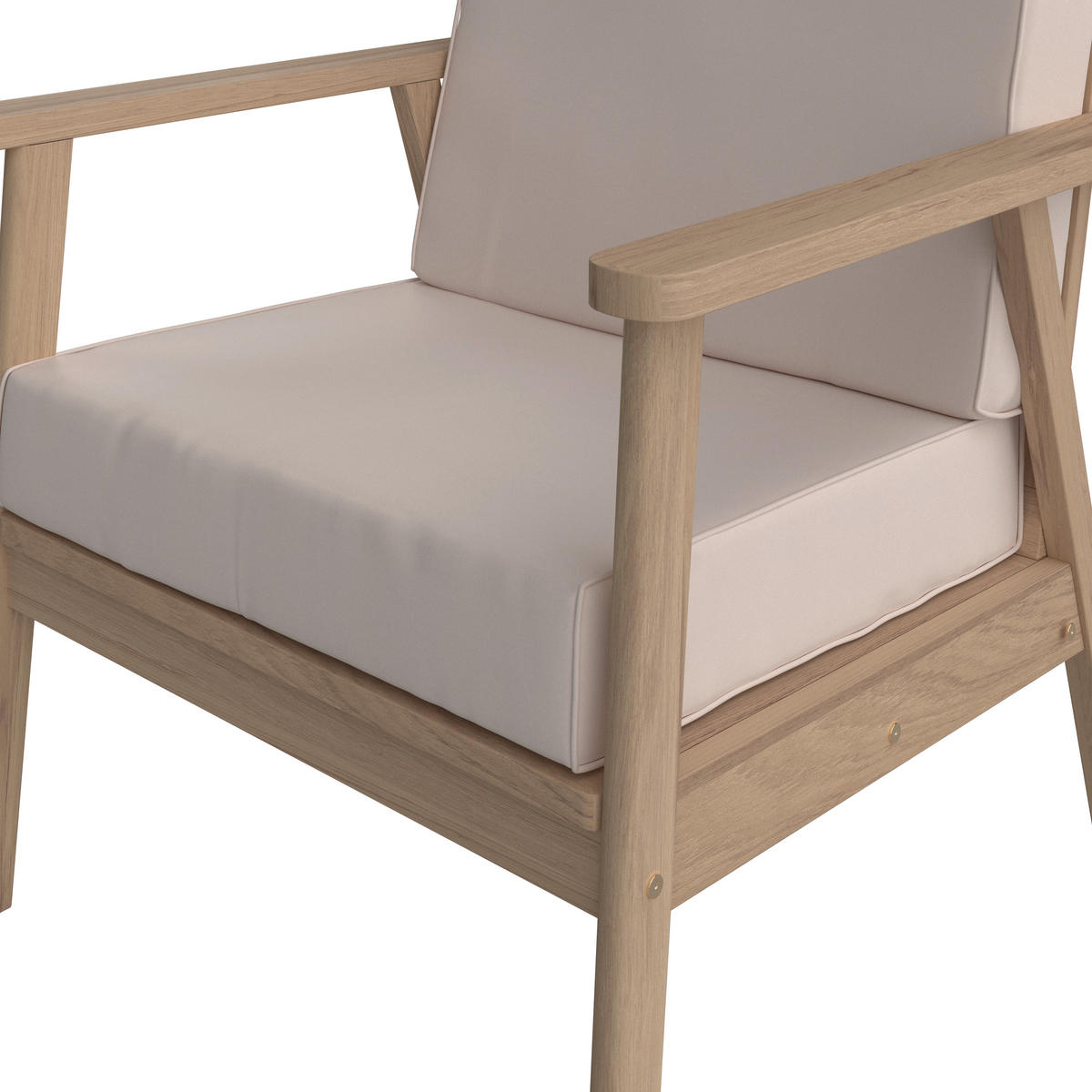GARTENSET  - Beige/Teakfarben, MODERN, Holz/Textil (130/72/90/75/75/38/71/71/55cm) - Ambia Garden