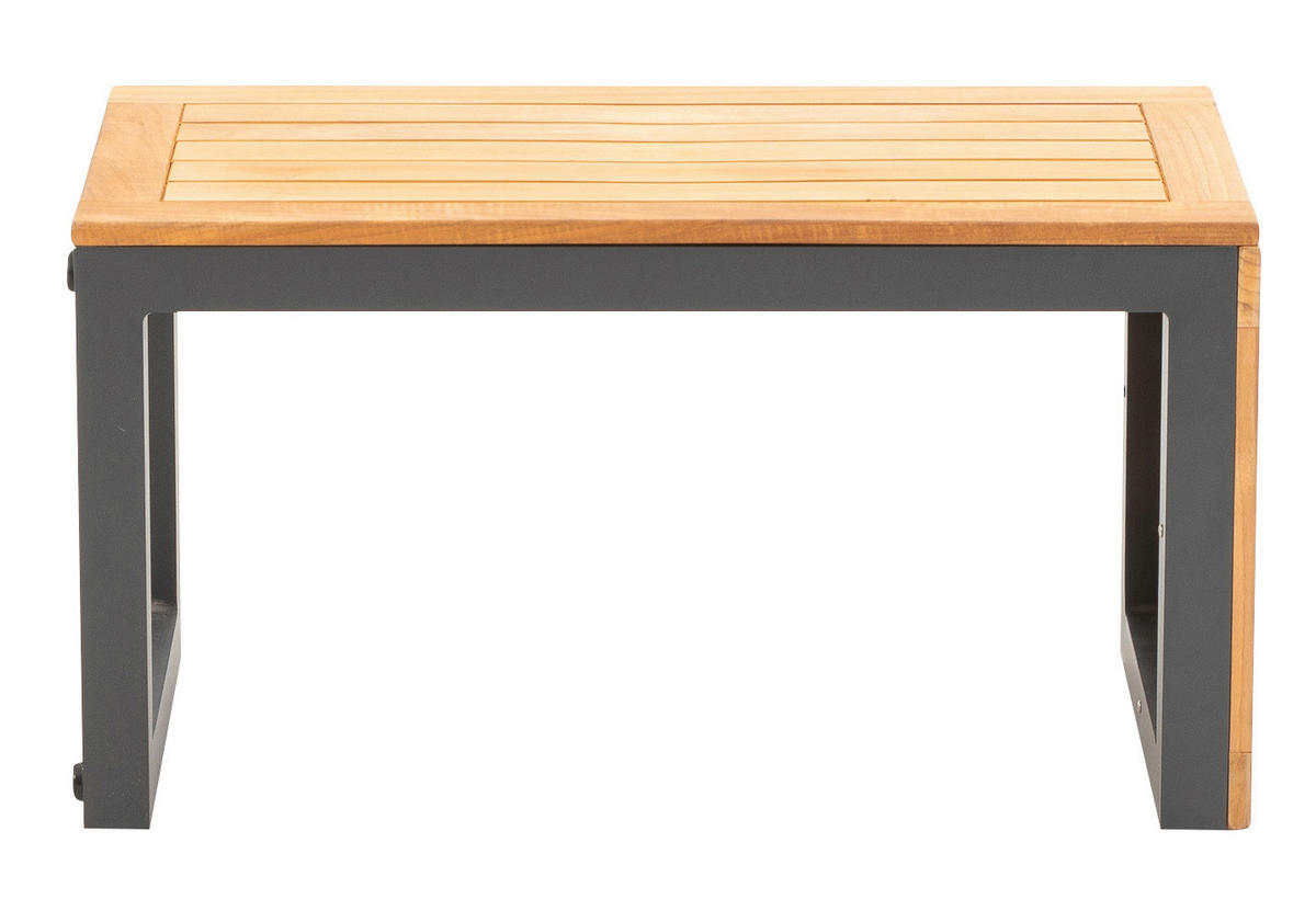 LOUNGEGARNITUR   253/70/175 cm Teakholz Aluminium  - Anthrazit/Grau, Basics, Holz/Textil (253/70/175cm) - Gardenson