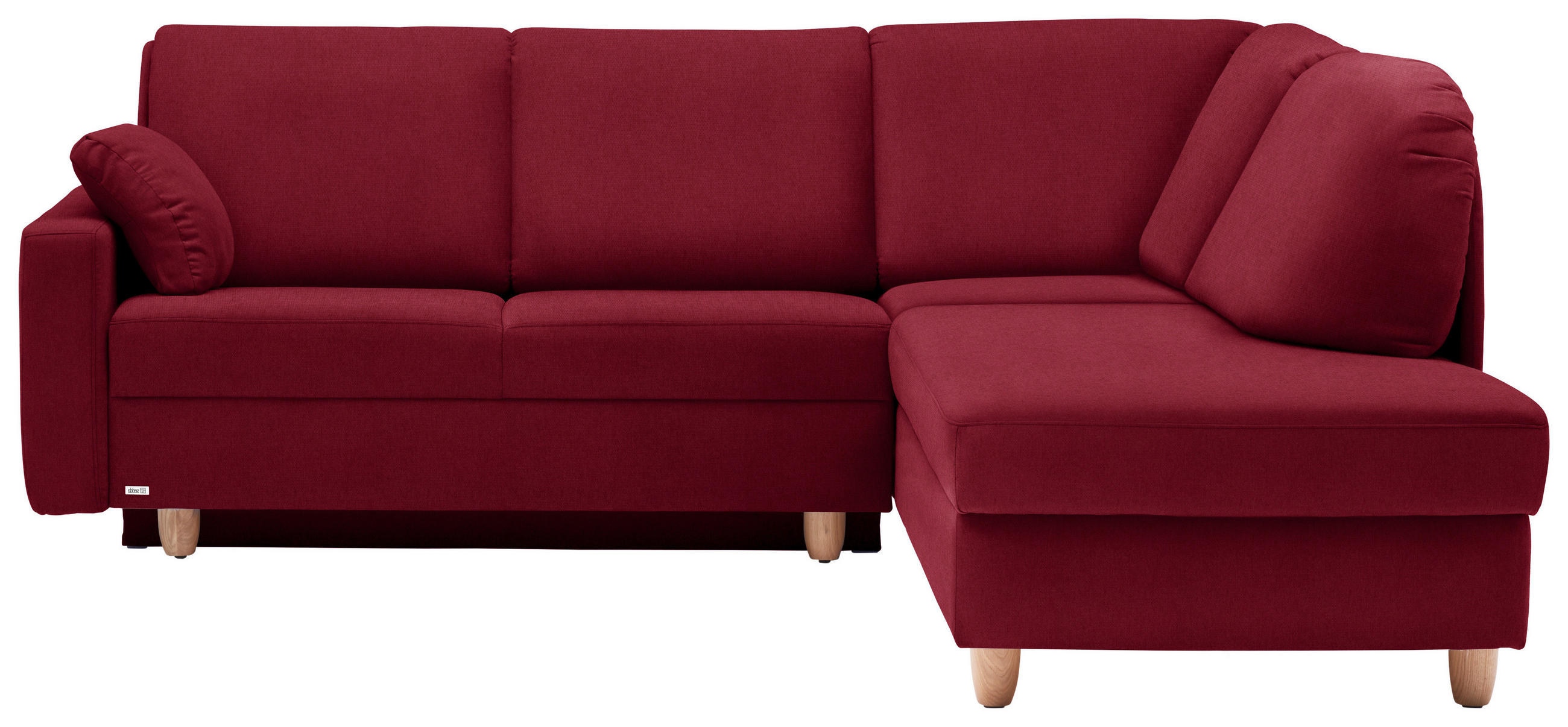 ECKSOFA in Flachgewebe Bordeaux  227/208 cm  - Eichefarben/Bordeaux, KONVENTIONELL, Holz/Textil (227/208cm) - Sedda
