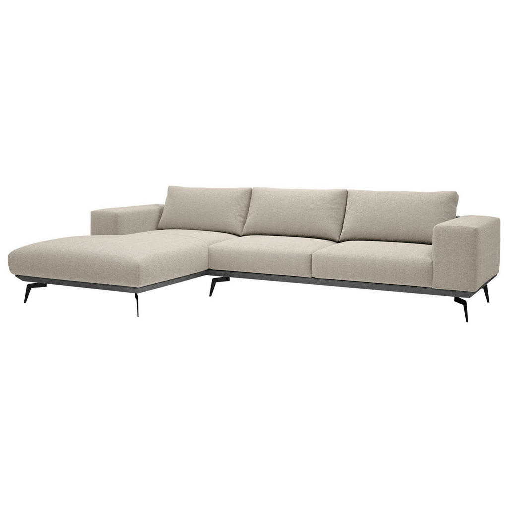 Thumbnail - Mid.you Ecksofa, Creme, Holz, Textil, 4-Sitzer, Füllung: Polyester, Silikon, Ottomane links, L-Form, 330x180 cm, Made in...