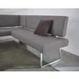 ECKBANK 137/231 cm  in Grau, Edelstahlfarben  - Edelstahlfarben/Grau, Design, Textil/Metall (137/231cm) - Dieter Knoll