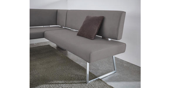 ECKBANK 137/231 cm  in Grau, Edelstahlfarben  - Edelstahlfarben/Grau, Design, Textil/Metall (137/231cm) - Dieter Knoll