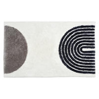 BADTEPPICH Grau, Schwarz, Weiß 60/90 cm  - Schwarz/Weiß, Basics, Textil (60/90cm) - Schöner Wohnen