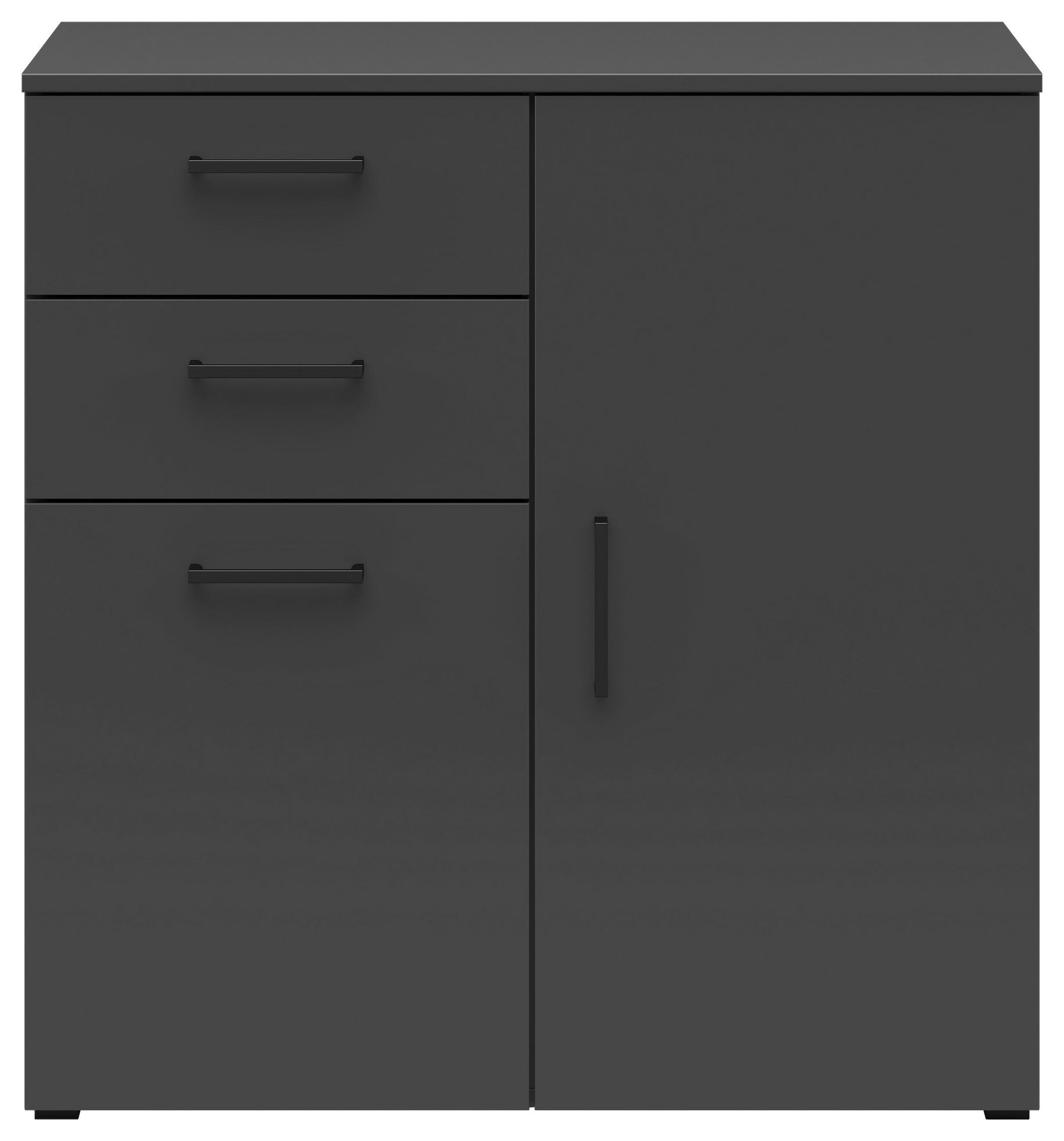 KOMODA, barvy grafitu, 80/83/40 cm - černá/barvy grafitu, Moderní, kompozitní dřevo/plast (80/83/40cm) - Carryhome