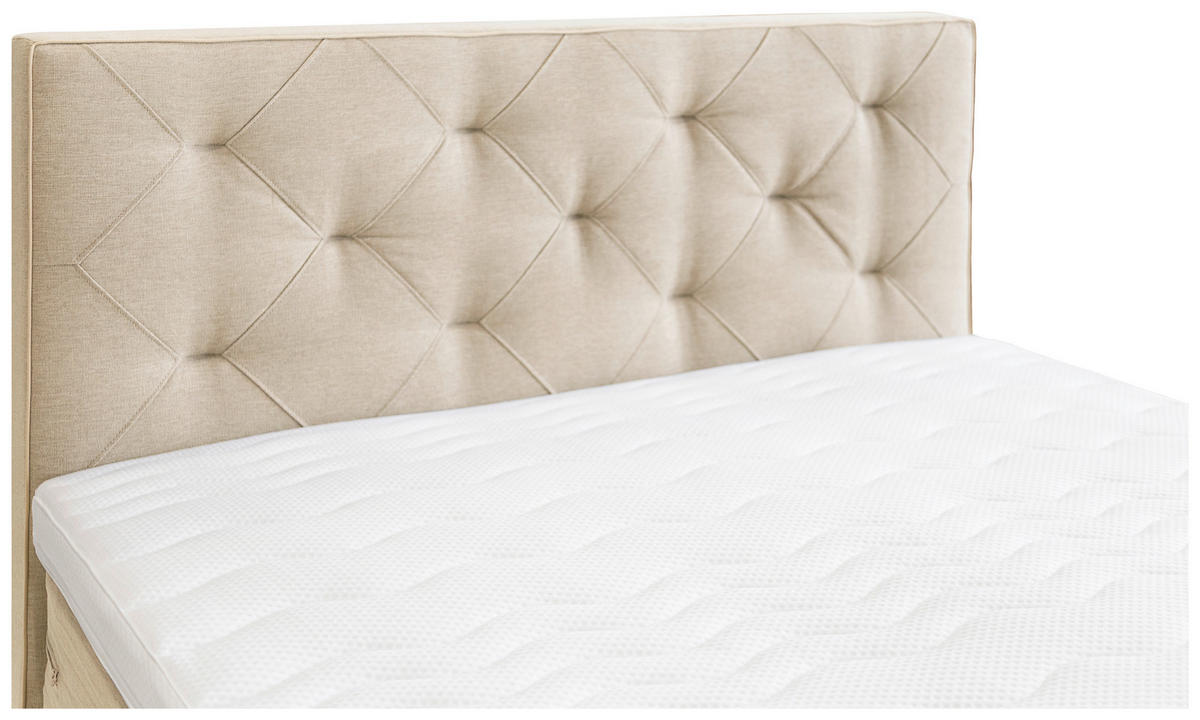 BOXSPRINGBETT 140/200 cm  in Beige  - Beige/Alufarben, Konventionell, Textil/Metall (140/200cm) - Welnova