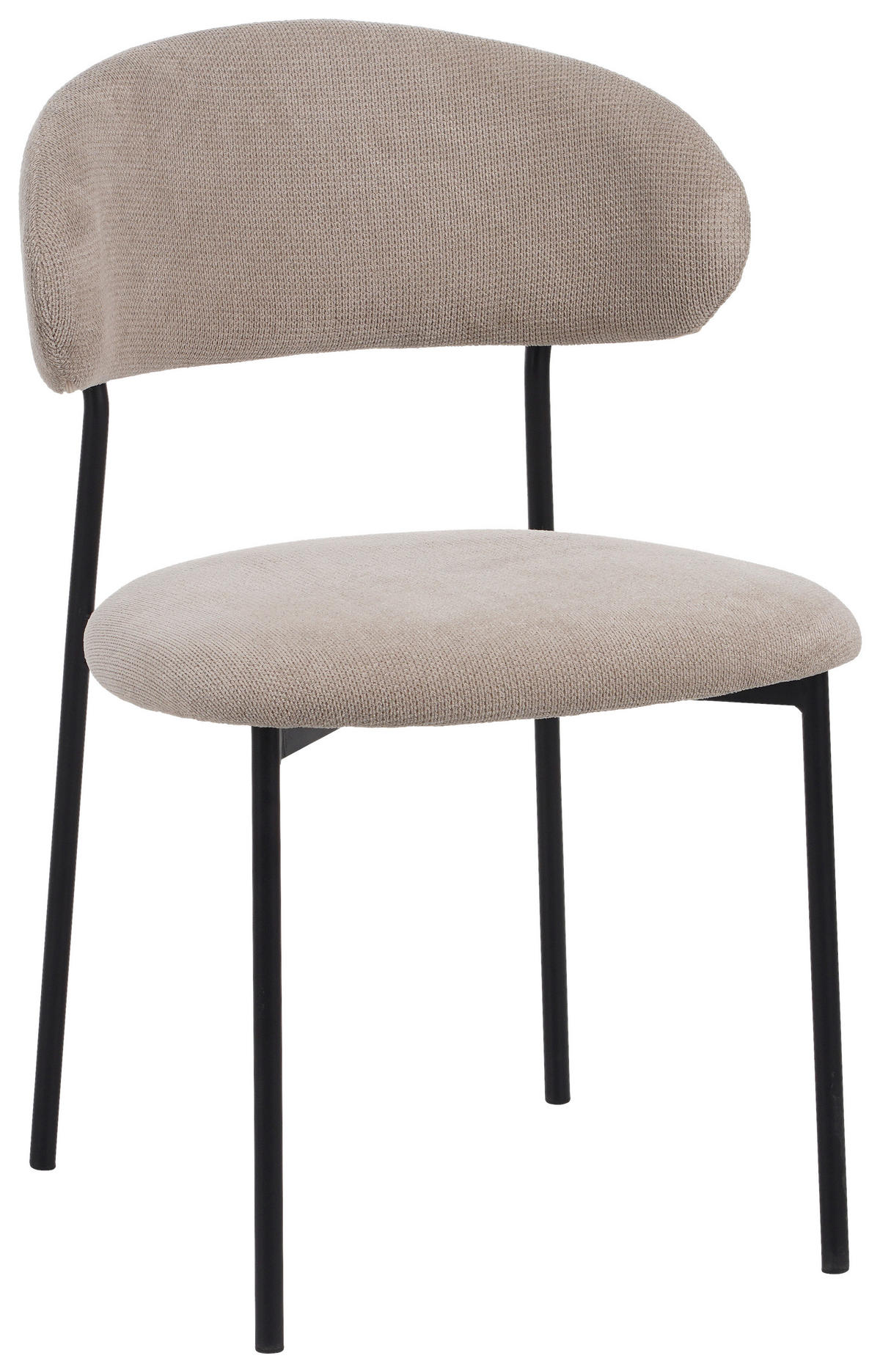 STUHL Mikrofaser Schwarz, Beige  - Beige/Schwarz, KONVENTIONELL, Textil/Metall (53/80/57cm) - MID.YOU