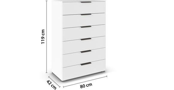 KOMMODE 80/119/42 cm in Weiß - Graphitfarben/Alufarben, Trend, Holzwerkstoff/Metall (80/119/42cm) - Novel