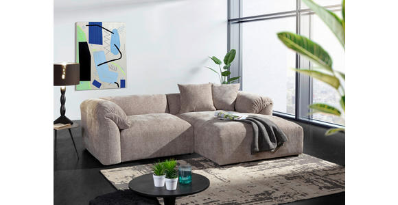 ECKSOFA in Flachgewebe Braun 231/178 cm - Schwarz/Braun, MODERN, Kunststoff/Textil (231/178cm) - Carryhome