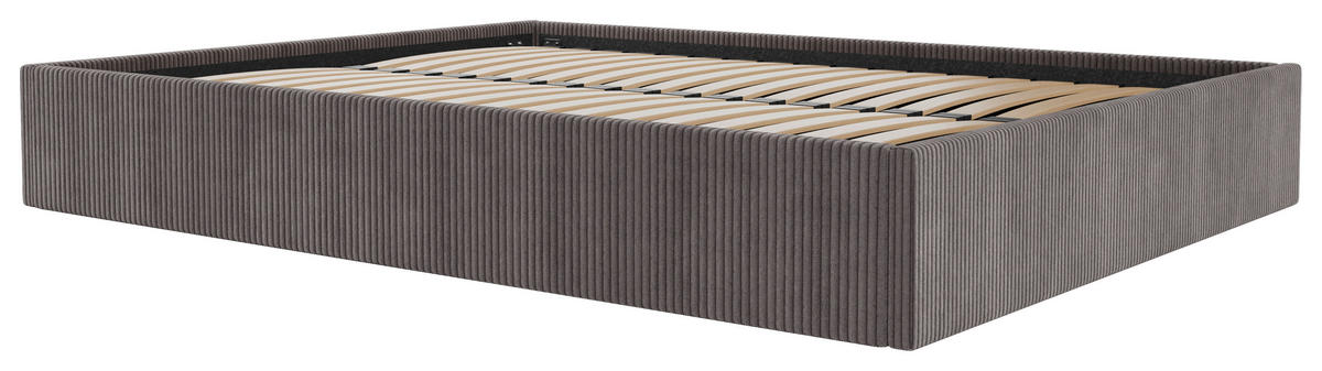 POLSTERBETT Bettkasten, Lattenrost 140/200 cm  in Anthrazit  - Anthrazit/Schwarz, Design, Holz/Textil (140/200cm) - Boxxx