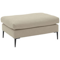 HOCKER Struktur Beige  - Beige/Schwarz, MODERN, Textil/Metall (100/43/69cm) - Trendmanufaktur