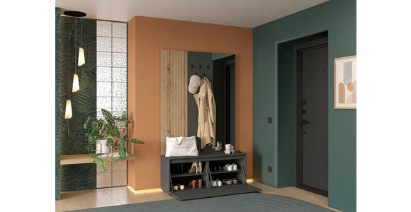 GARDEROBE  in 120/200/36,6 cm  - Eichefarben/Anthrazit, KONVENTIONELL, Holzwerkstoff (120/200/36,6cm) - Carryhome