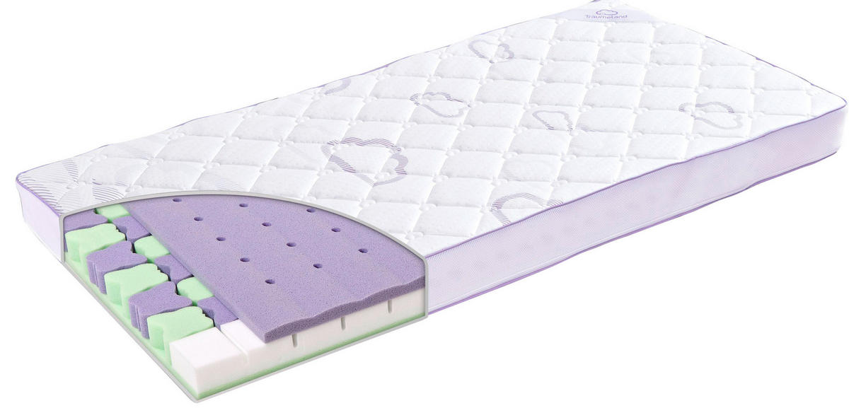 DJEČJI MADRAC      Schmetterling  - bijela/ljubičasta, Basics, tekstil (70/140cm) - Träumeland