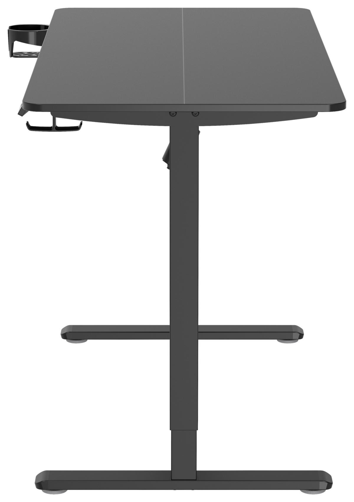 SCHREIBTISCH 120/60/70-115 cm Schwarz elektrisch höhenverstellbar  - Schwarz, MODERN, Holzwerkstoff/Kunststoff (120/60/70-115cm) - Livetastic