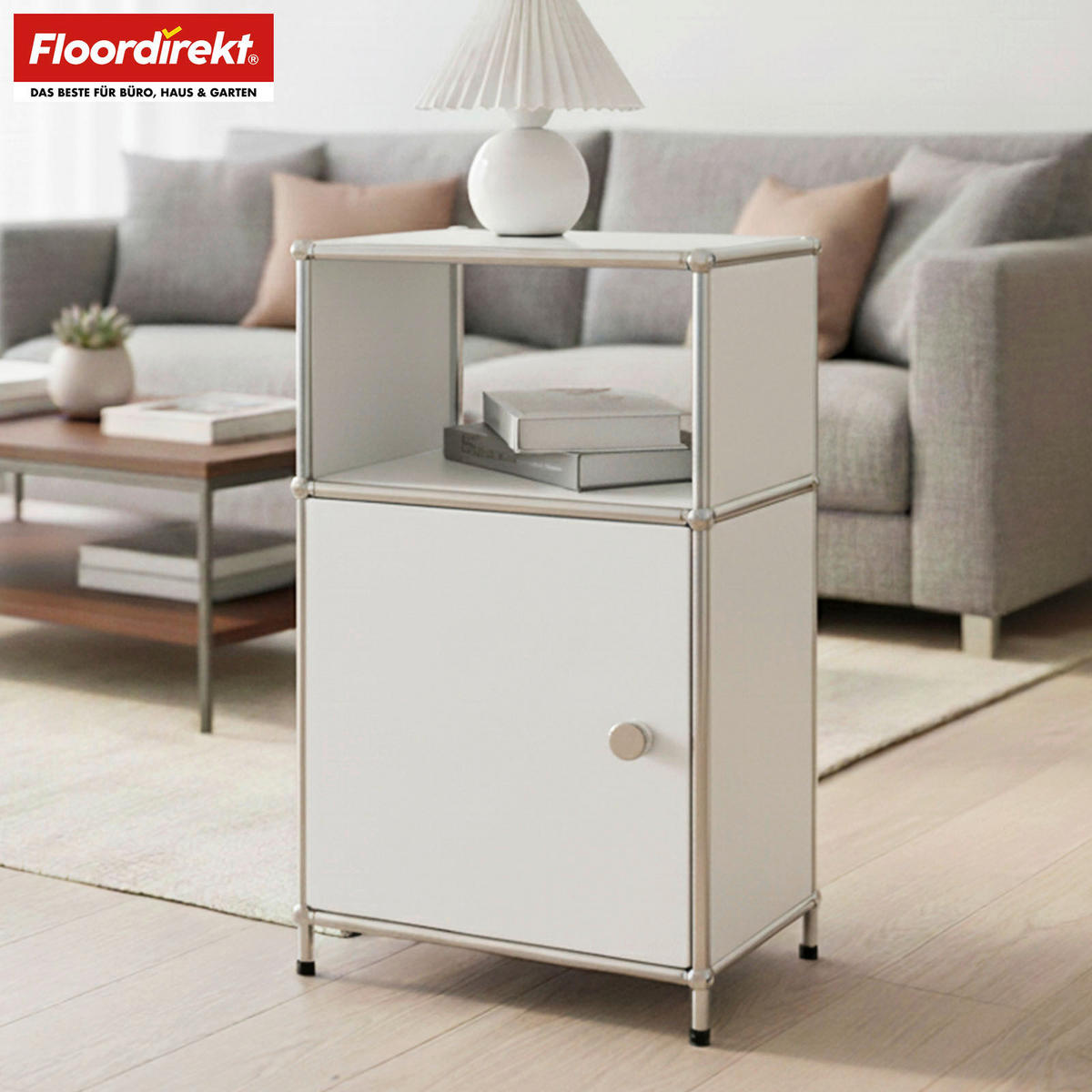 REGAL Weiß  - Weiß, Basics, Metall (40/65/40cm) - Floordirekt