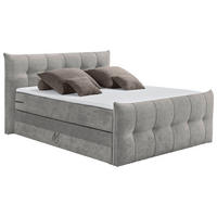 BOXSPRINGBETT 180/200 cm  in Hellgrau  - Hellgrau/Schwarz, KONVENTIONELL, Kunststoff/Textil (180/200cm) - Esposa