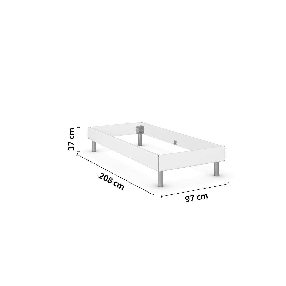 BETT 90/200 cm  in Weiß  - Alufarben/Weiß, Design, Metall (90/200cm) - Carryhome
