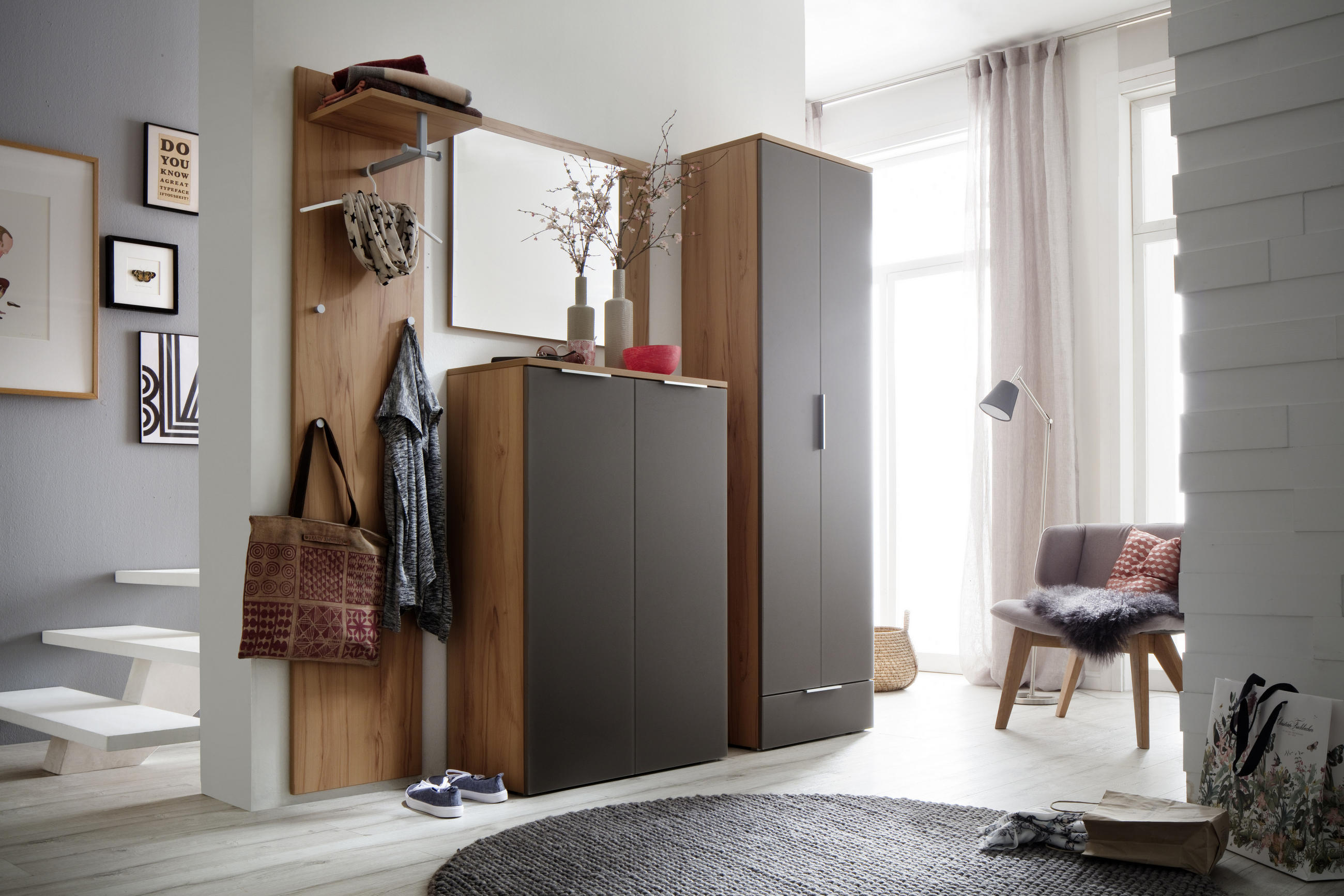 GARDEROBE Buchefarben - Buchefarben, KONVENTIONELL, Glas (215/200/36cm) - Cassando