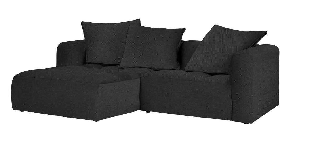 ECKSOFA in Webstoff Anthrazit  - Anthrazit/Schwarz, Modern, Kunststoff/Textil (173/240cm) - Stylife