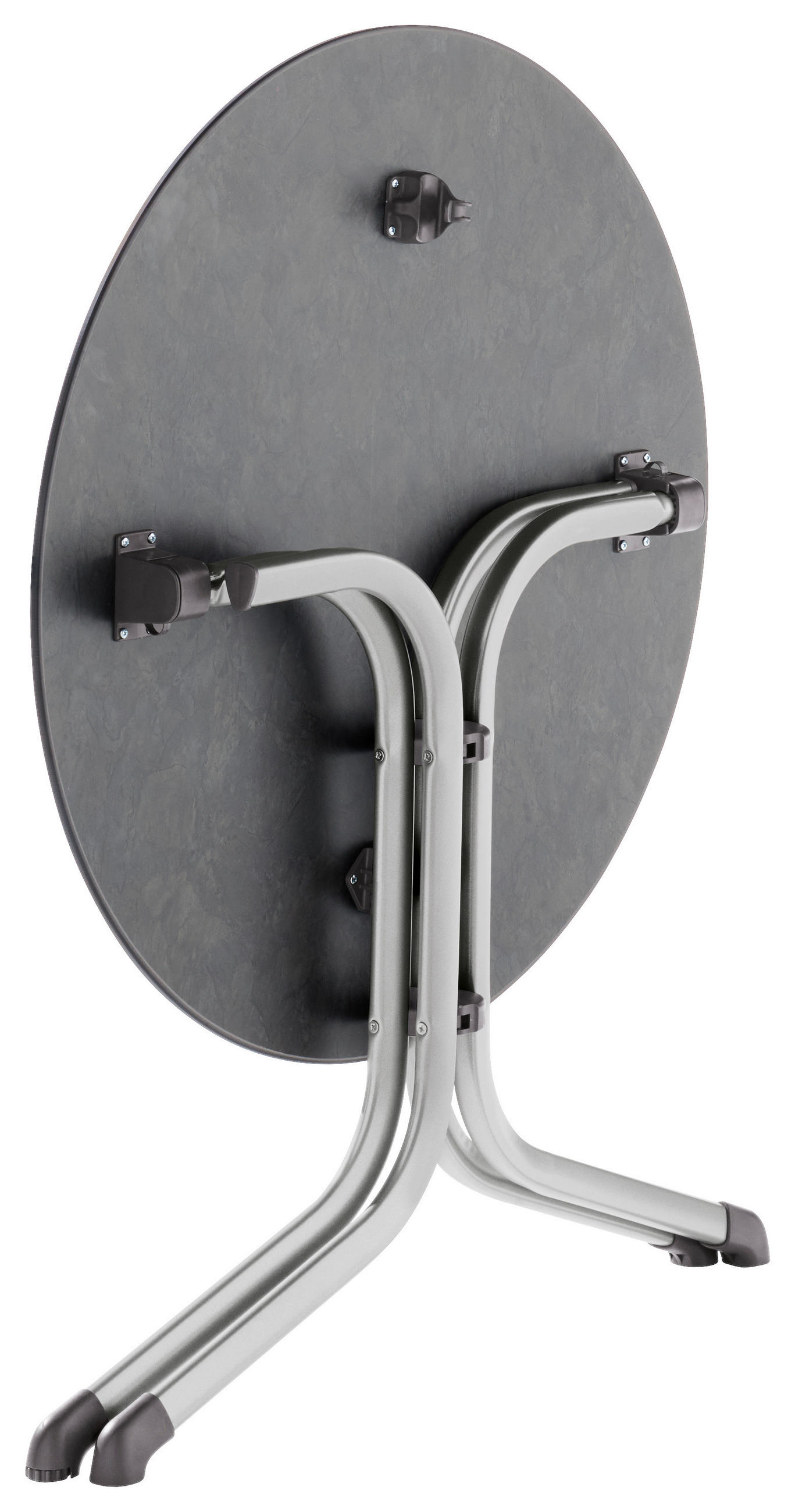 GARTENKLAPPTISCH 85/85/73 cm Metall, Kunststoff rund - Schieferfarben/Graphitfarben, Basics, Kunststoff/Metall (85/85/73cm) - Sieger