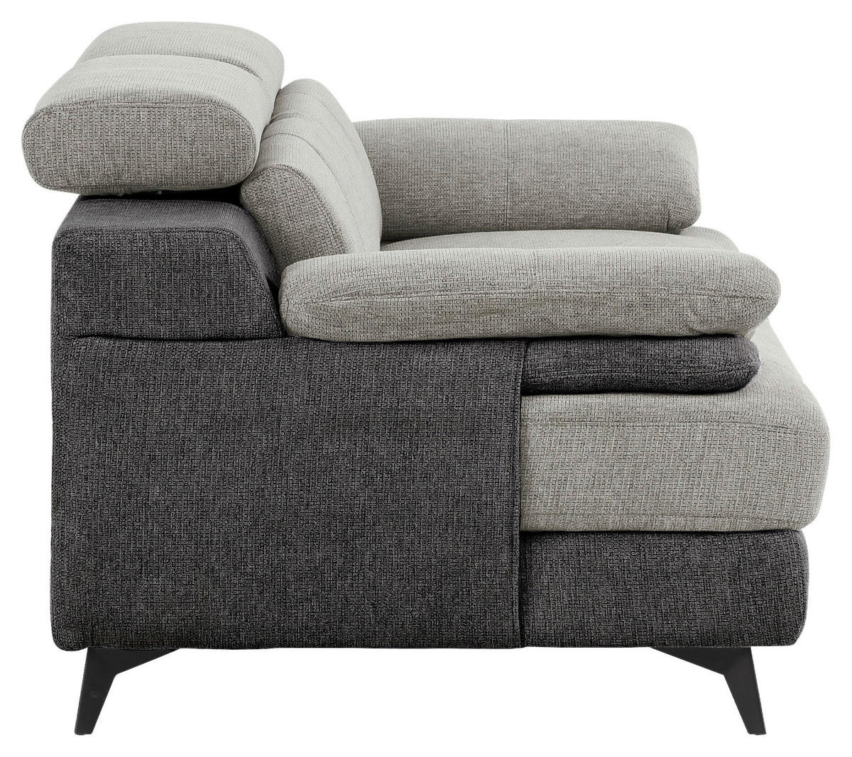 2-SITZER-SOFA Chenille Hellgrau, Dunkelgrau  - Dunkelgrau/Hellgrau, Design, Textil/Metall (205/80/104cm) - Livetastic