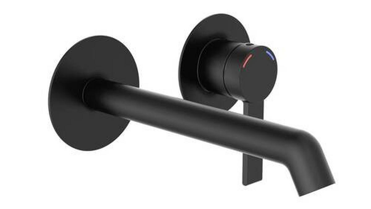 WASCHTISCHARMATUR 20/8/27 cm  - Schwarz, Basics, Metall (20/8/27cm) - Schütte