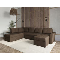 WOHNLANDSCHAFT TERMOLI Braun Jacquard  - Schwarz/Braun, Design, Kunststoff/Textil (155/296/155cm) - MID.YOU