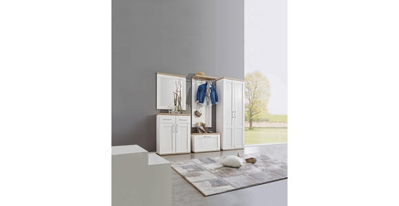 GARDEROBENBANK in 76/50/38 cm - Silberfarben/Lärchefarben, Design, Kunststoff (76/50/38cm) - Xora