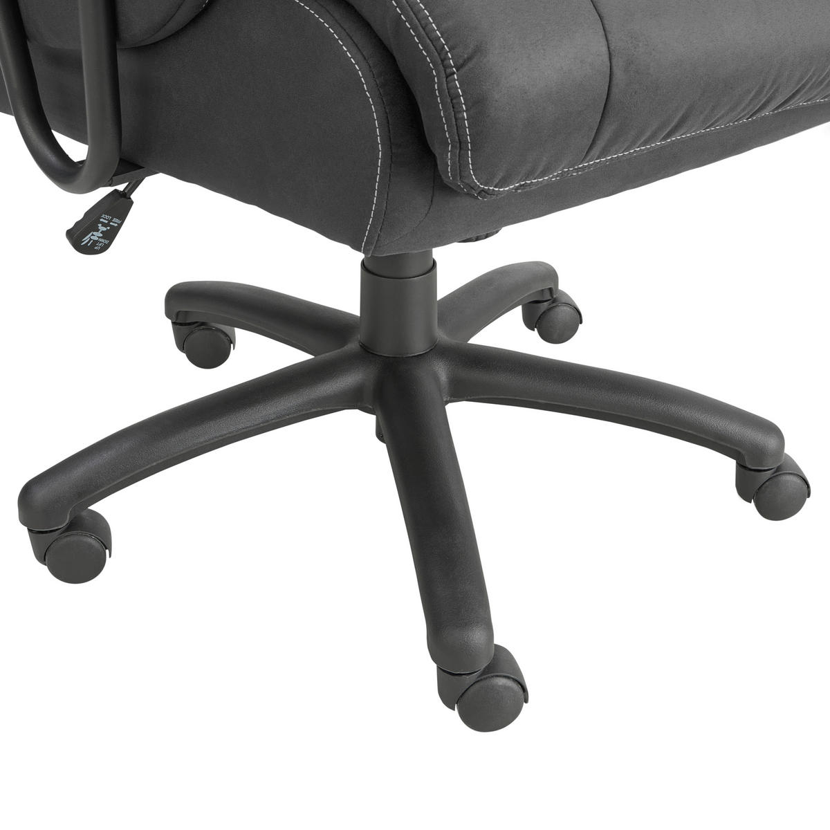 CHEFSESSEL Velours Schwarz  - Schwarz, MODERN, Kunststoff/Textil (84/120-128/85cm) - MID.YOU