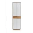 GARDEROBENSCHRANK 60/200/37 cm  - Eichefarben/Weiß, Design, Glas/Holz (60/200/37cm) - Linea Natura