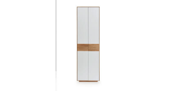 GARDEROBENSCHRANK 60/200/37 cm  - Eichefarben/Weiß, Design, Glas/Holz (60/200/37cm) - Linea Natura