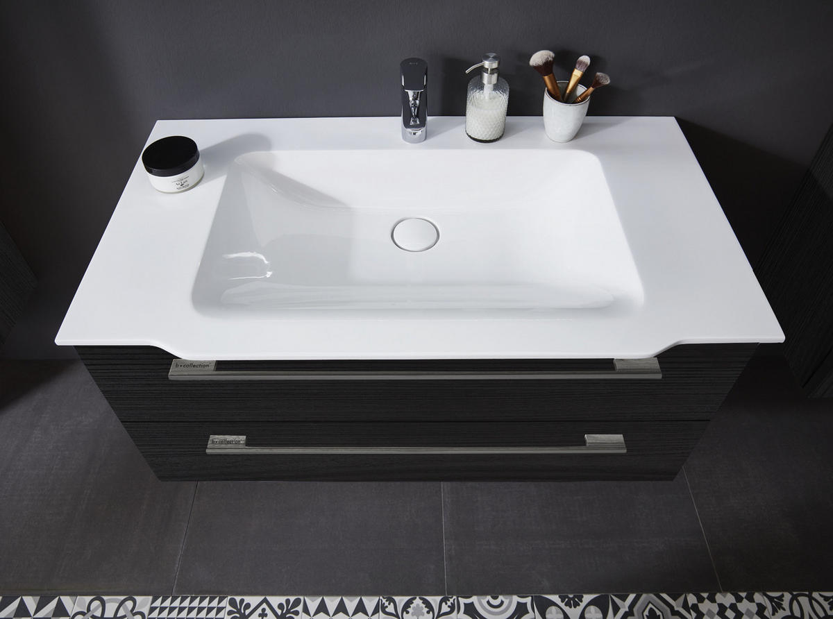 BADRUM 120 cm  - vit/svart, Design, trämaterial/sten (120cm)