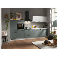 KÜCHENLEERBLOCK 362,2 cm   Weiss, Hellgrau, Dunkelgrün  - Weiss/Dunkelgrün, Basics, Holzwerkstoff/Metall (362,2cm) - Impuls