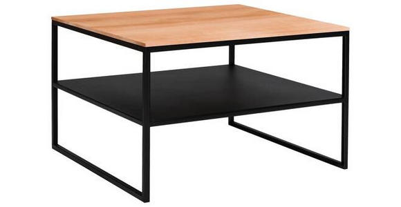 COUCHTISCH in Holz, Metall 65/65/41 cm - Buchefarben/Schwarz, Design, Holz/Metall (65/65/41cm) - Johann Jakob