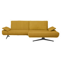 ECKSOFA in Flachgewebe Currygelb  269/155 cm  - Currygelb/Schwarz, Design, Textil/Metall (269/155cm) - Koinor