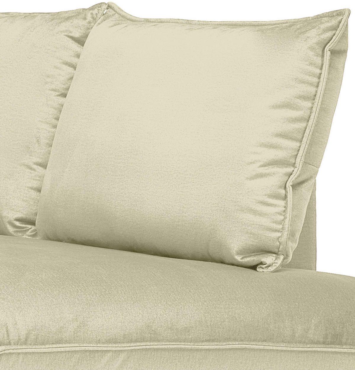 ECKSOFA Creme Samt  - Creme/Schwarz, Design, Textil/Metall (241/200cm) - Carryhome