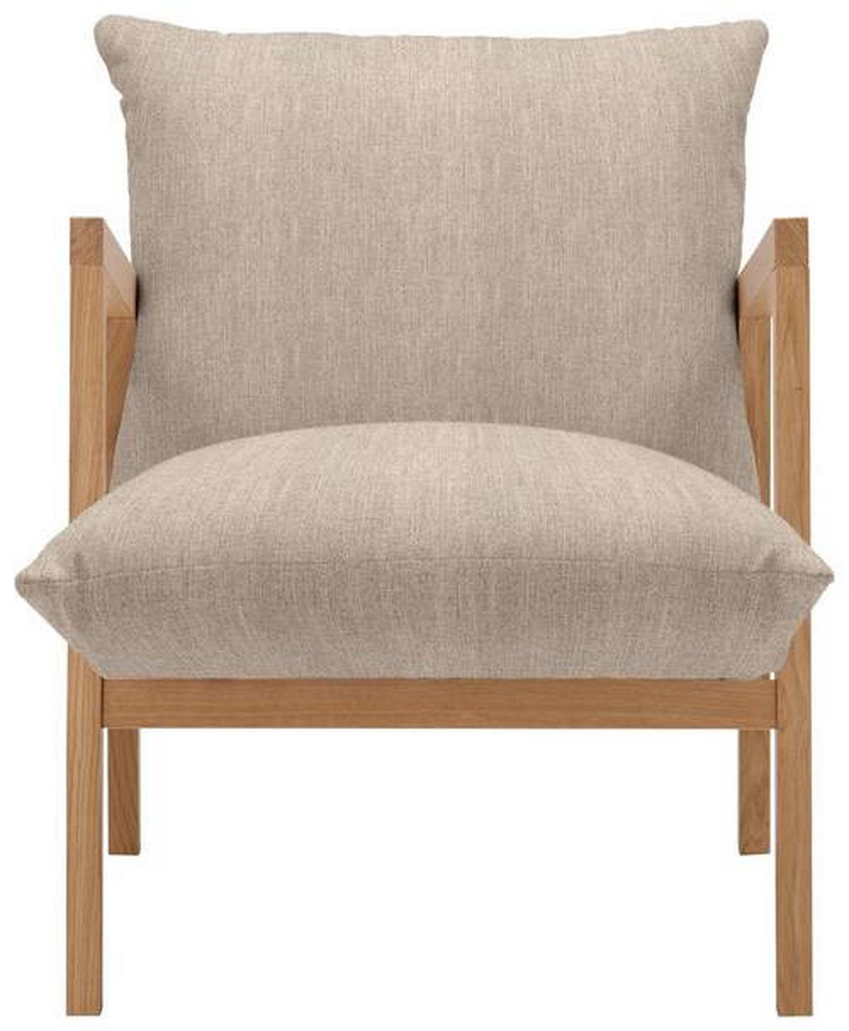 SESSEL in Webstoff Beige  - Eichefarben/Beige, Design, Holz/Textil (65/80/85cm) - Carryhome