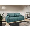 SCHLAFSOFA GERONIMO in Velours Petrol  - Petrol/Schwarz, Design, Kunststoff/Textil (252/93/167cm) - Livetastic