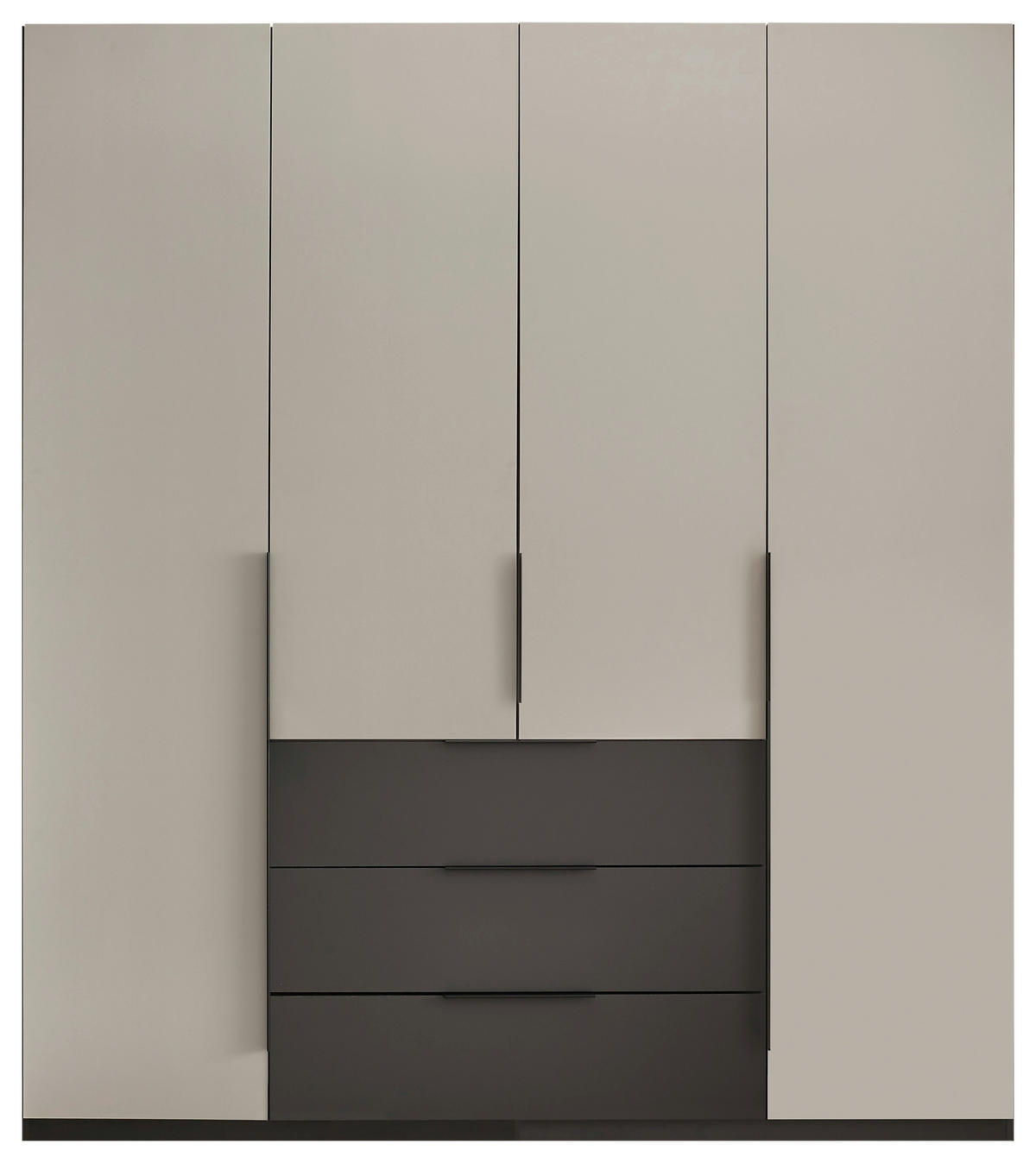 DREHTÜRENSCHRANK 200,5/225,5/60 cm,  in Graphitfarben, Hellgrau, 4-türig  - Hellgrau/Schwarz, MODERN, Holzwerkstoff/Kunststoff (200,5/225,5/60cm) - MID.YOU