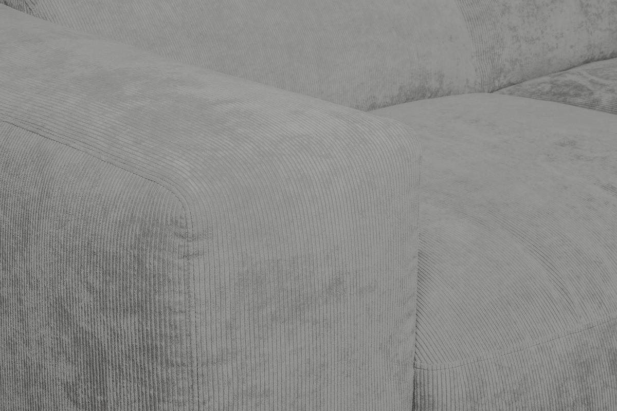 ECKSOFA HANNAH Hellgrau Cord  - Hellgrau/Schwarz, Design, Kunststoff/Textil (343/170cm) - MID.YOU