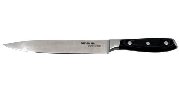 FLEISCHMESSER  20.5 cm  - Edelstahlfarben/Dunkelbraun, KONVENTIONELL, Holzwerkstoff/Metall (34cm) - Homeware Profession.