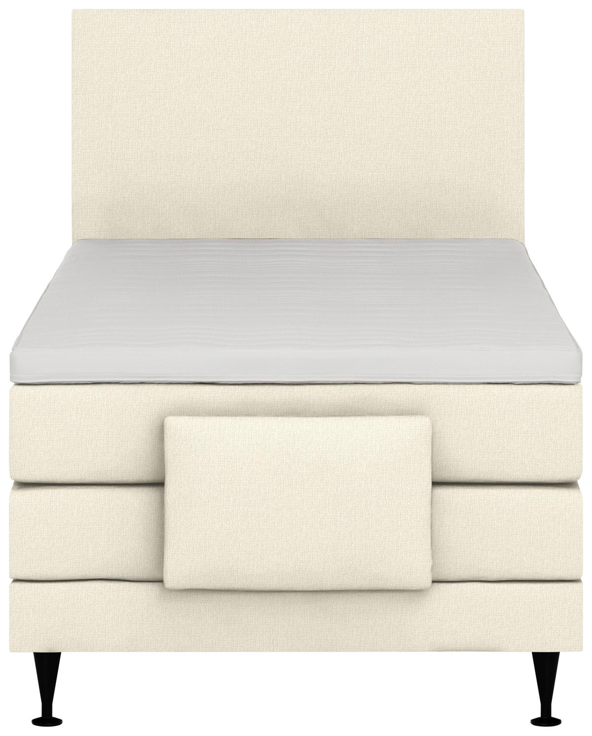 BOXSPRINGBETT 100/200 cm  in Creme  - Creme/Schwarz, KONVENTIONELL, Holzwerkstoff/Textil (100/200cm) - Welnova