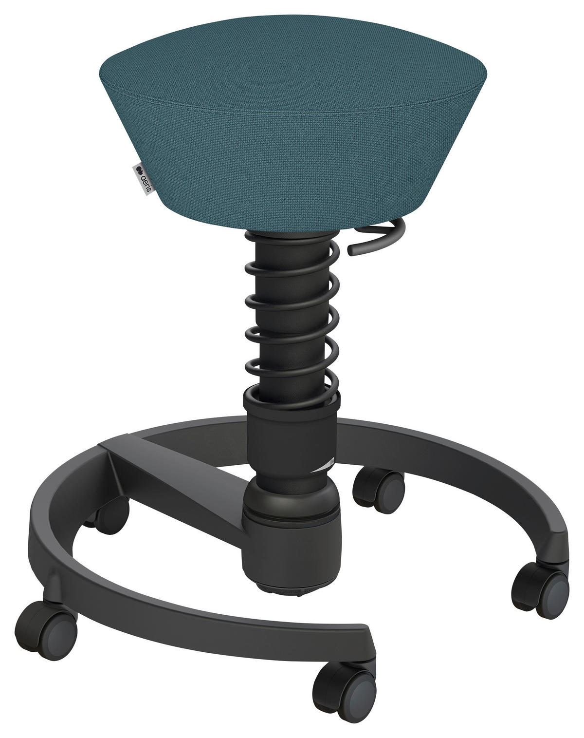 BÜROHOCKER   Blau, Schwarz  - Blau/Schwarz, Basics, Textil/Metall (55/45,66/55cm) - Aeris