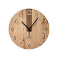 WANDUHR 36 cm   - Kastanieneichefarben/Schwarz, Basics, Holzwerkstoff/Kunststoff (36cm) - Ambia Home